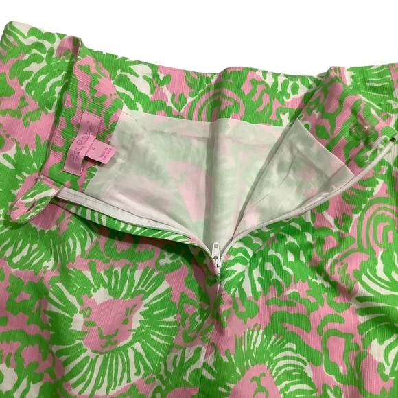 Lilly Pulitzer Vintage Sunnyside Lion Skirt Lace Trim 100% Cotton - Picture 5 of 10